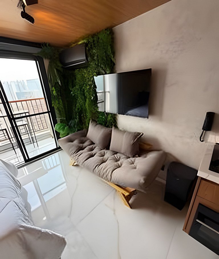 Apto moderno Decorado com Varanda